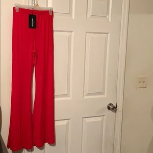 Red palazzo pants